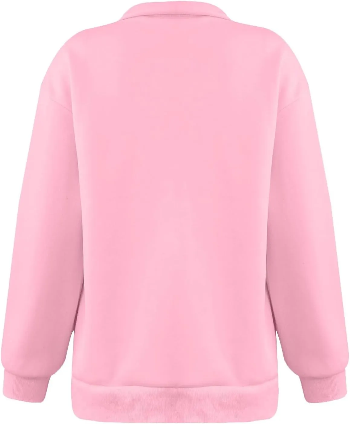 Womens Quarter Zip Pullover Loose Collared Oversized Sweatshirt Preppy Long Sleeve Fleece Hoodie Sweater for Teen Girl