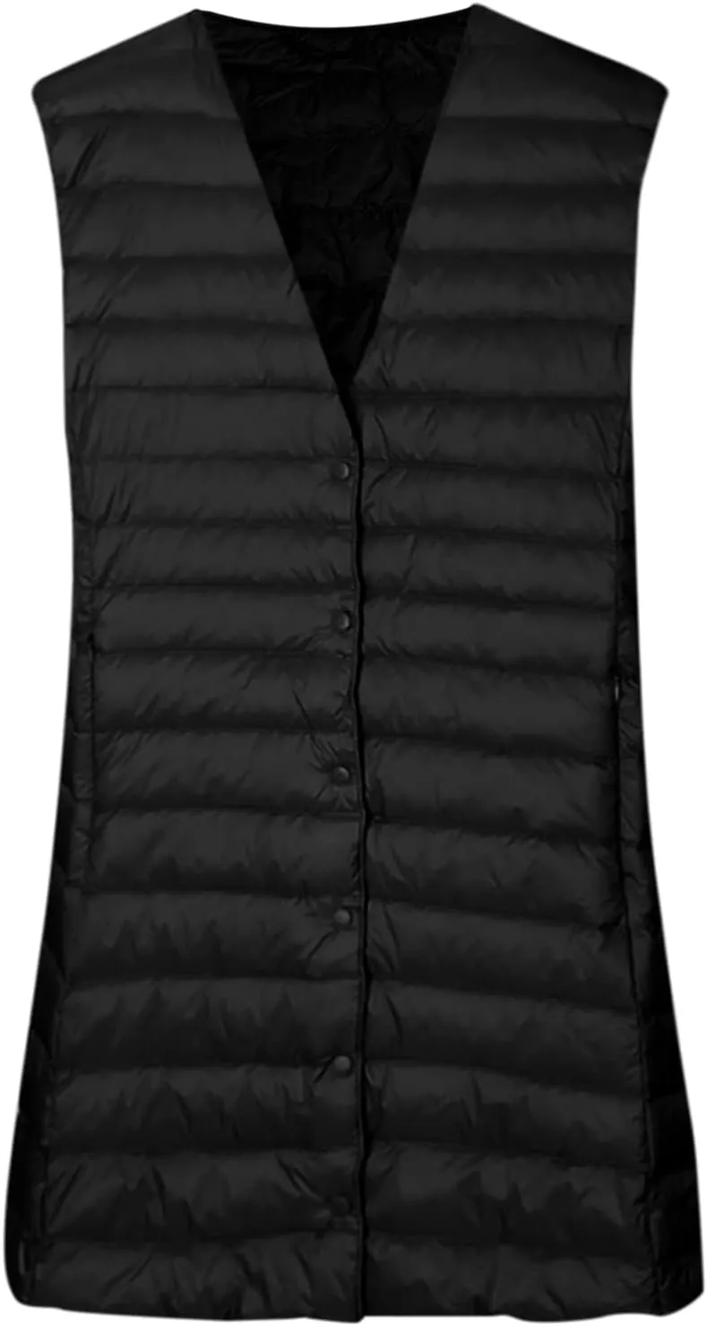 Women's Winter Vest Thin And Light Down Coat Casual Down Coat Slim Gilet Quilted Jacket Outdoor Winter plus Size Jackets