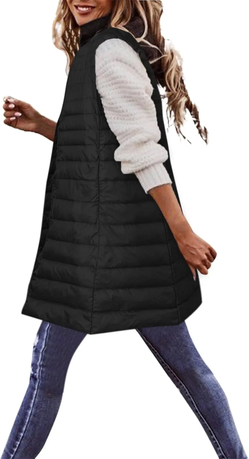 Women's Winter Vest Thin And Light Down Coat Casual Down Coat Slim Gilet Quilted Jacket Outdoor Winter plus Size Jackets