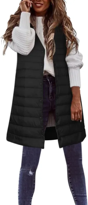Women's Winter Vest Thin And Light Down Coat Casual Down Coat Slim Gilet Quilted Jacket Outdoor Winter plus Size Jackets