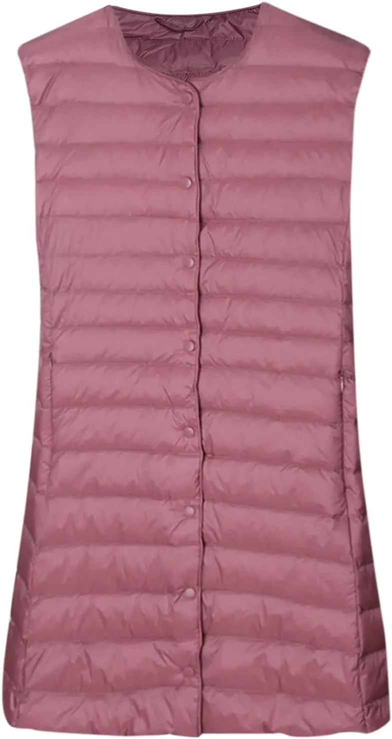 Women's Winter Vest Thin And Light Down Coat Casual Down Coat Slim Gilet Quilted Jacket Outdoor Winter plus Size Jackets